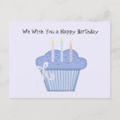 Blue Birthday Cupcake Postkarte (Vorderseite)