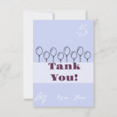 Blue Birthday danke Karte (Rückseite)