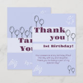 Blue Birthday danke Karte (Vorne/Hinten)