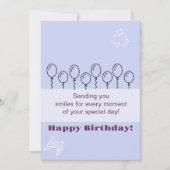 Blue Birthday Einladungskarte Einladung (Vorderseite)