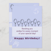 Blue Birthday Einladungskarte Einladung (Vorne/Hinten)