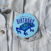 Blue Birthday Frosch Button (Beispiel)