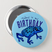 Blue Birthday Frosch Button (Vorne & Hinten)