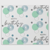Blue Birthday Geschenkpapier (Flach)