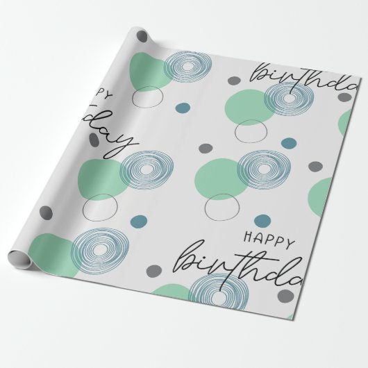 Blue Birthday Geschenkpapier (Ungerollt)
