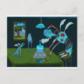 Blue Birthday Gruß Postkarte (Vorderseite)