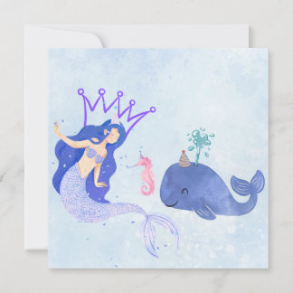 Blue  Birthday Invitation Einladung