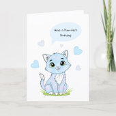 Blue Birthday kitty Karte (Vorderseite)