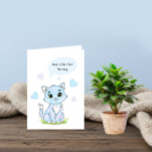 Blue Birthday kitty Karte