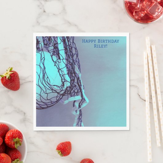 Blue Birthday Net & Volleyball Serviette (Beispiel)