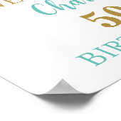 Blue Birthday Party Custom 12x18 Foto Poster (Ecke)