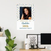Blue Birthday Party Custom 20x30 Foto Poster (Heimbüro)
