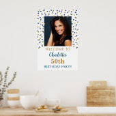Blue Birthday Party Custom 20x30 Foto Poster (Küche)