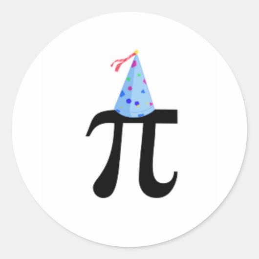 Blue Birthday Pi Sticker (Vorderseite)