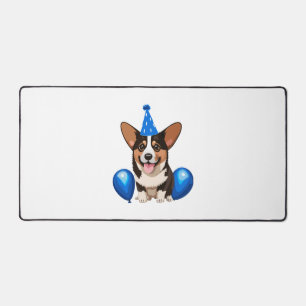 Blue Birthday Puppy Classic T - Shirt Schreibtischunterlage