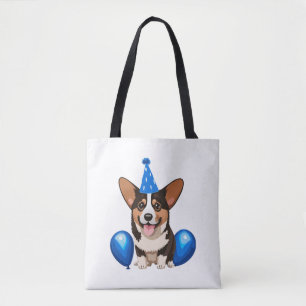 Blue Birthday Puppy Classic T - Shirt Tasche