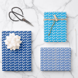 Blue Birthday Sailboat Geschenkpapier Set