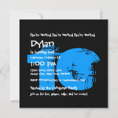 BLUE BLACK 10. Geburtstagsparty 10 Jahre alt V02 Einladung (Rückseite)