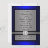 Blue & Black 21. Geburtstag Party Einladungen (Rückseite)