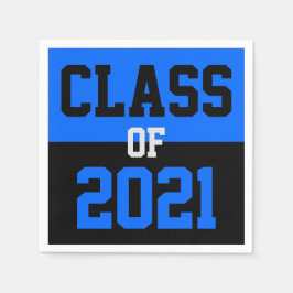 Blue & Black Abschluss Class 2024 Serviette