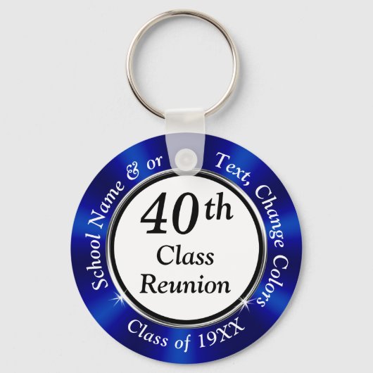 Blue, Black and White 40 Year High School Wiederse Schlüsselanhänger (Vorderseite)