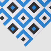 Blue Black and White Checkered Squares Pattern Seidenpapier (Ausschnitt)