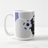 Blue, Black and White ⚽ Fußball Sport Kaffeetasse (Links)