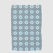 Blue, black and white geometric patterned golfhandtuch (Vorderseite)