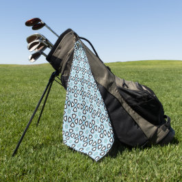 Blue, black and white geometric patterned golfhandtuch