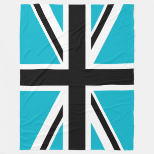 Blue Black and White Union Jack Fleecedecke