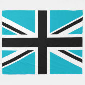 Blue Black and White Union Jack Fleecedecke (Vorderseite (Horizontal))
