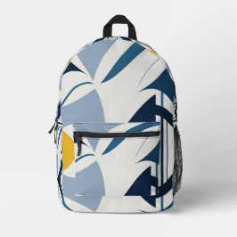 Blue Black and Yellow Abstract Backpack Bedruckter Rucksack