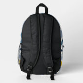 Blue Black and Yellow Abstract Backpack Bedruckter Rucksack (Rückseite)