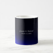 Blue Black Background Liebe Wedding Names Kaffeetasse (Mittel)