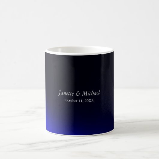 Blue Black Background Liebe Wedding Names Kaffeetasse (Mittel)