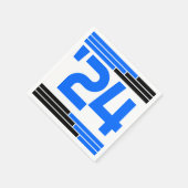 Blue & Black Bars Class of '24 Grad Party Serviette (Ecke)