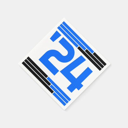 Blue & Black Bars Class of '24 Grad Party Serviette (Ecke)