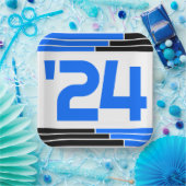 Blue & Black Bars Class of '24 Graduate Pappteller (Party)