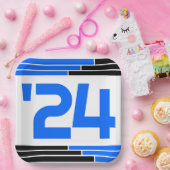 Blue & Black Bars Class of '24 Graduate Pappteller (Party)