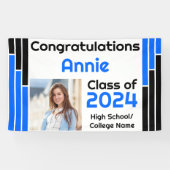 Blue & Black Bars Ein Foto Abschluss Banner (Horizontal)