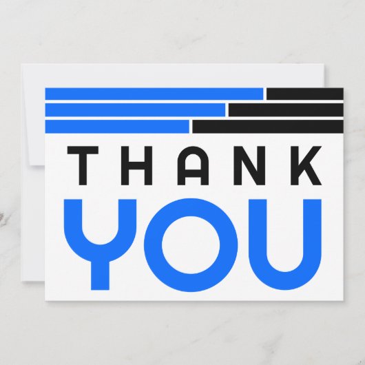 Blue & Black Bars Grad Party Vielen Dank Dankeskarte (Vorderseite)