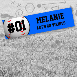 Blue Black Baseball Team Autoaufkleber