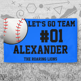 Blue Black Baseball Team Spirit Banner