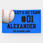 Blue Black Baseball Team Spirit Banner (Horizontal)