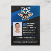 Blue & Black Baseball Trading Card, Baseball Card Telefonnummerkarte (Rückseite)