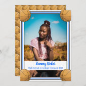 Blue & Black Basketball Abschluss Ankündigung (Vorne/Hinten)