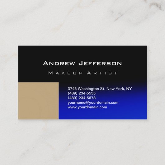 Blue Black Beige Beruflich Artist Business Card Visitenkarte (Vorderseite)