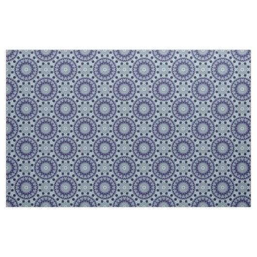 Blue Black Boho Mandala Pattern Stoff (Yard (91,4 cm))