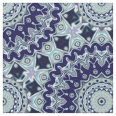 Blue Black Boho Mandala Pattern Stoff (Nahaufnahme)