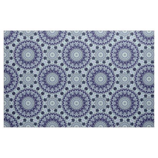 Blue Black Boho Mandala Pattern Stoff (Fat Quarter (45,7 x 55,9 cm))